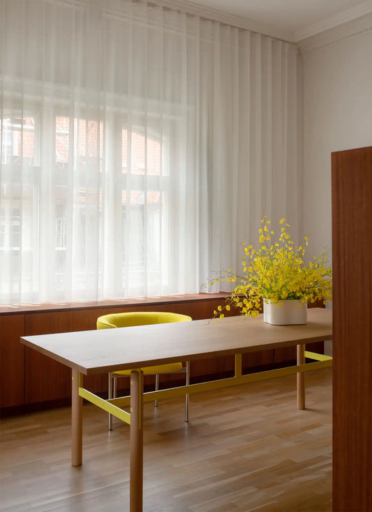 Beam Dining Table - Oiled Oak (Customizable RAL Beam Color)