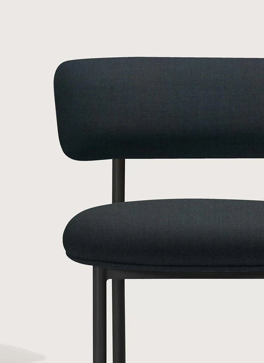 Font Outdoor Armless Dining Chair- Black frame