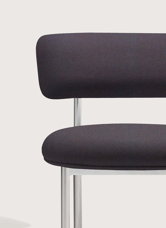 Font Outdoor Armless Dining Chair _ Mirror Polished Steel