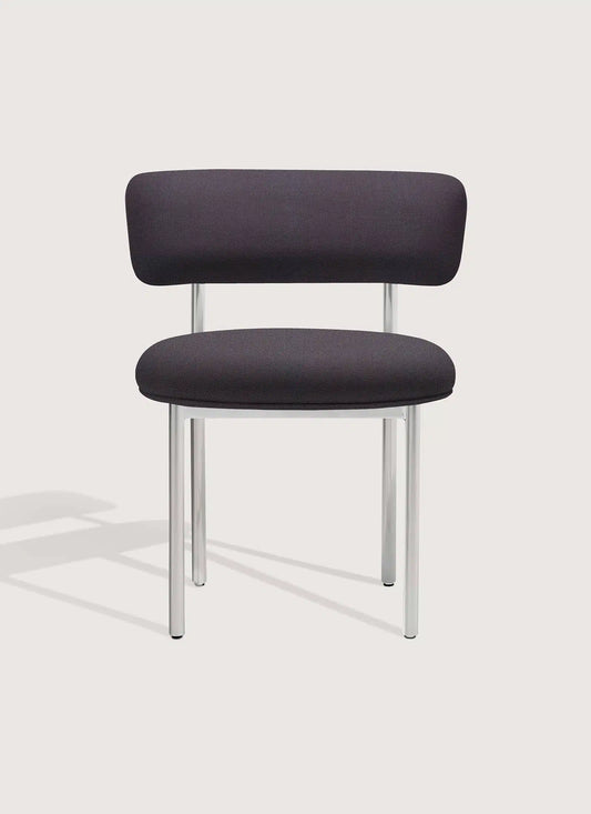 Font Outdoor Armless Dining Chair _ Mirror Polished Steel
