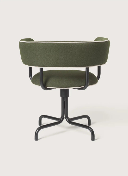 Font Outdoor Swivel Armchair  -  Matte Black Frame