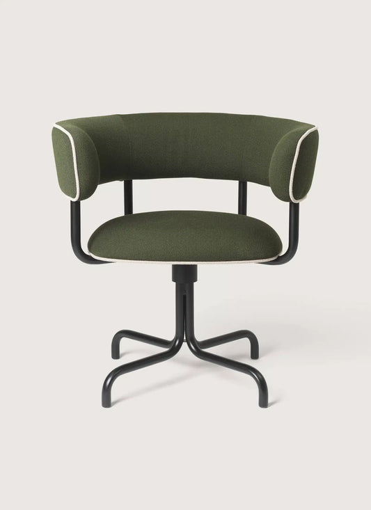 Font Outdoor Swivel Armchair  -  Matte Black Frame